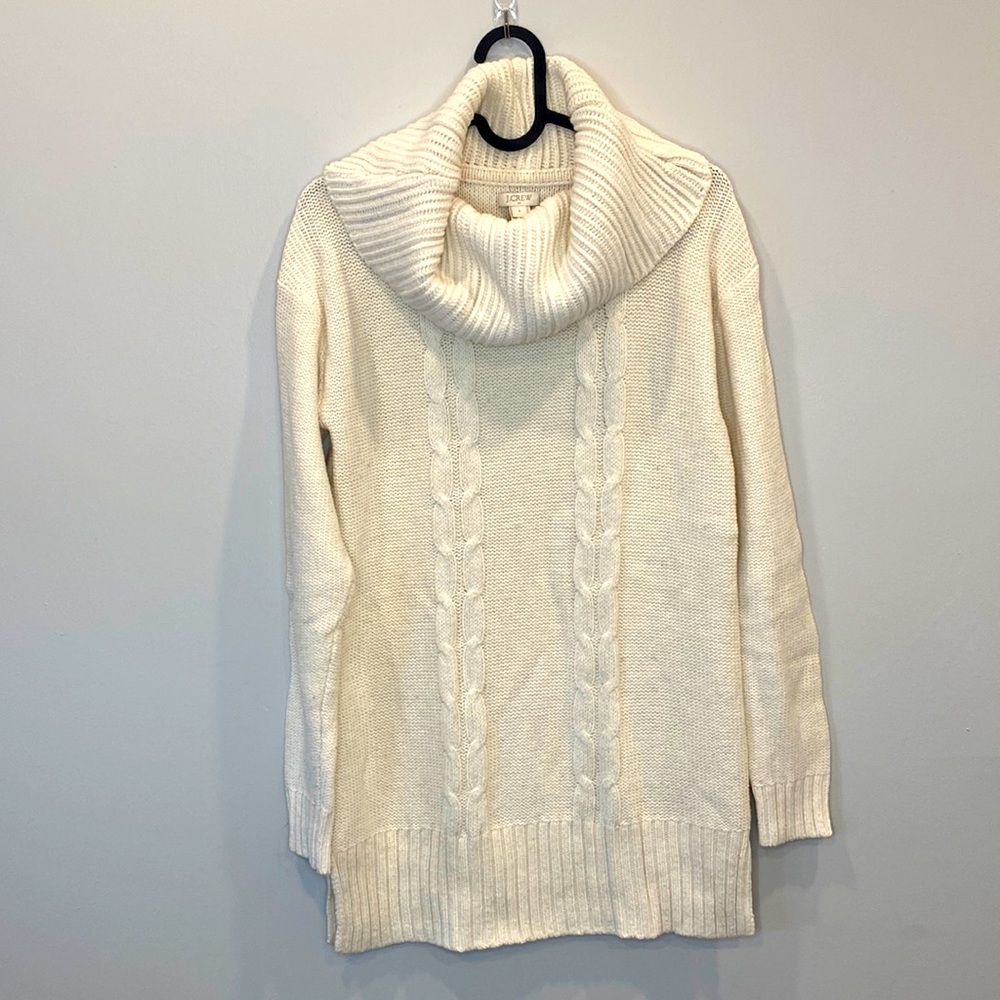 Cable knit cowl neck sweater